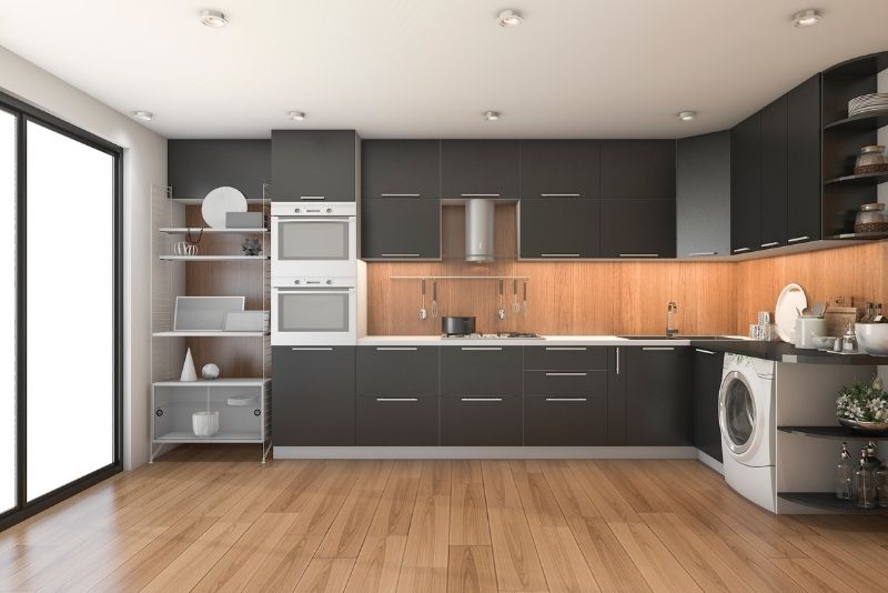 spacious L-shaped kitchen makeover in Wollongong