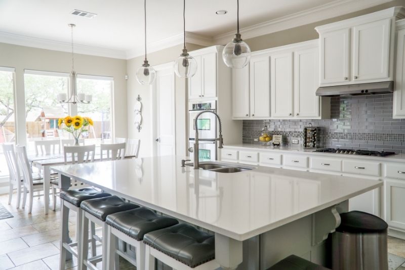 white themed kitchen renovation design in Wollongong