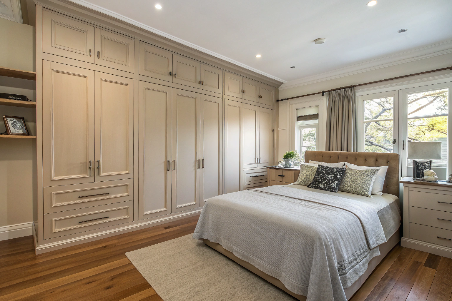Custom wardrobe cabinetry finish matched to existing interior