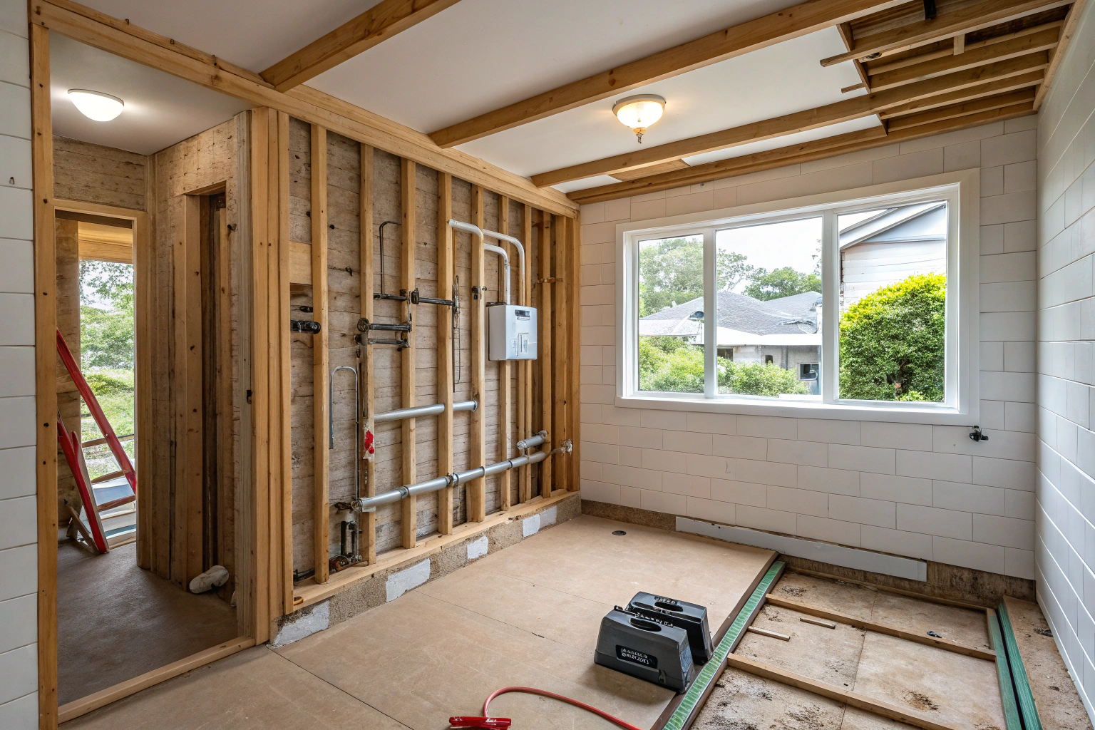 Full bathroom knockdown and rebuild layout reconfiguration in Wollongong