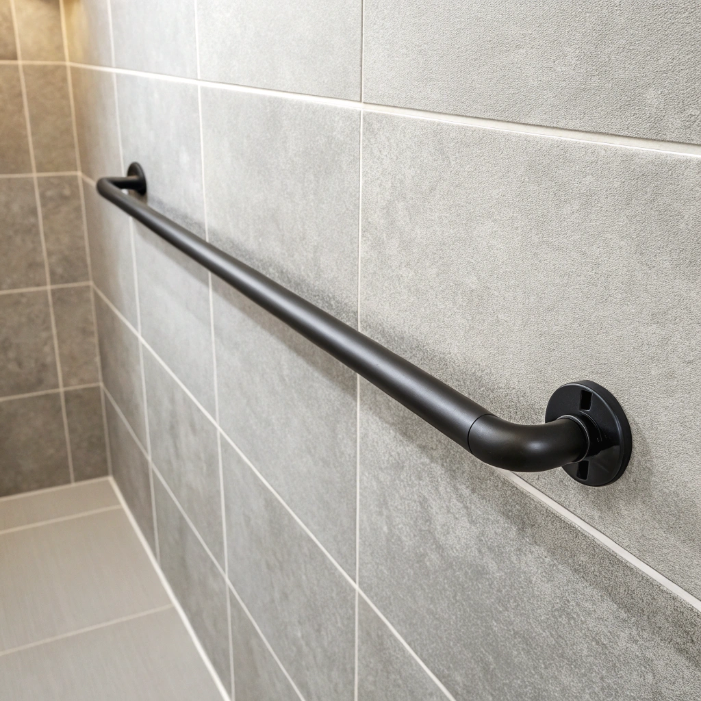 Grab rail installation in an accessible bathroom