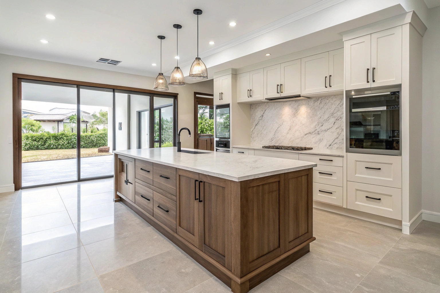 New build kitchen island bench installation in Wollongong