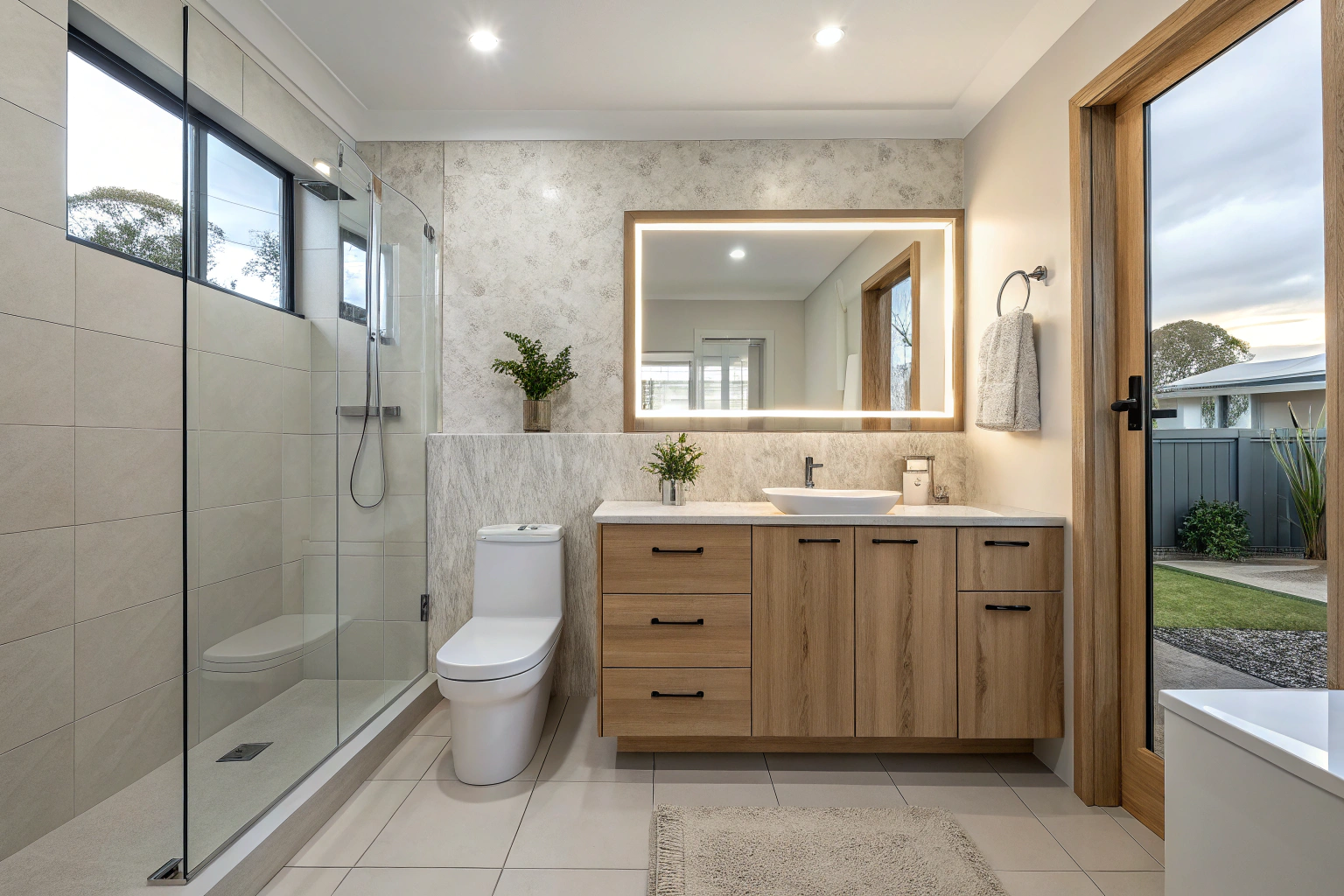 New vanity, cabinetry and fixtures installed during a Wollongong bathroom renovation