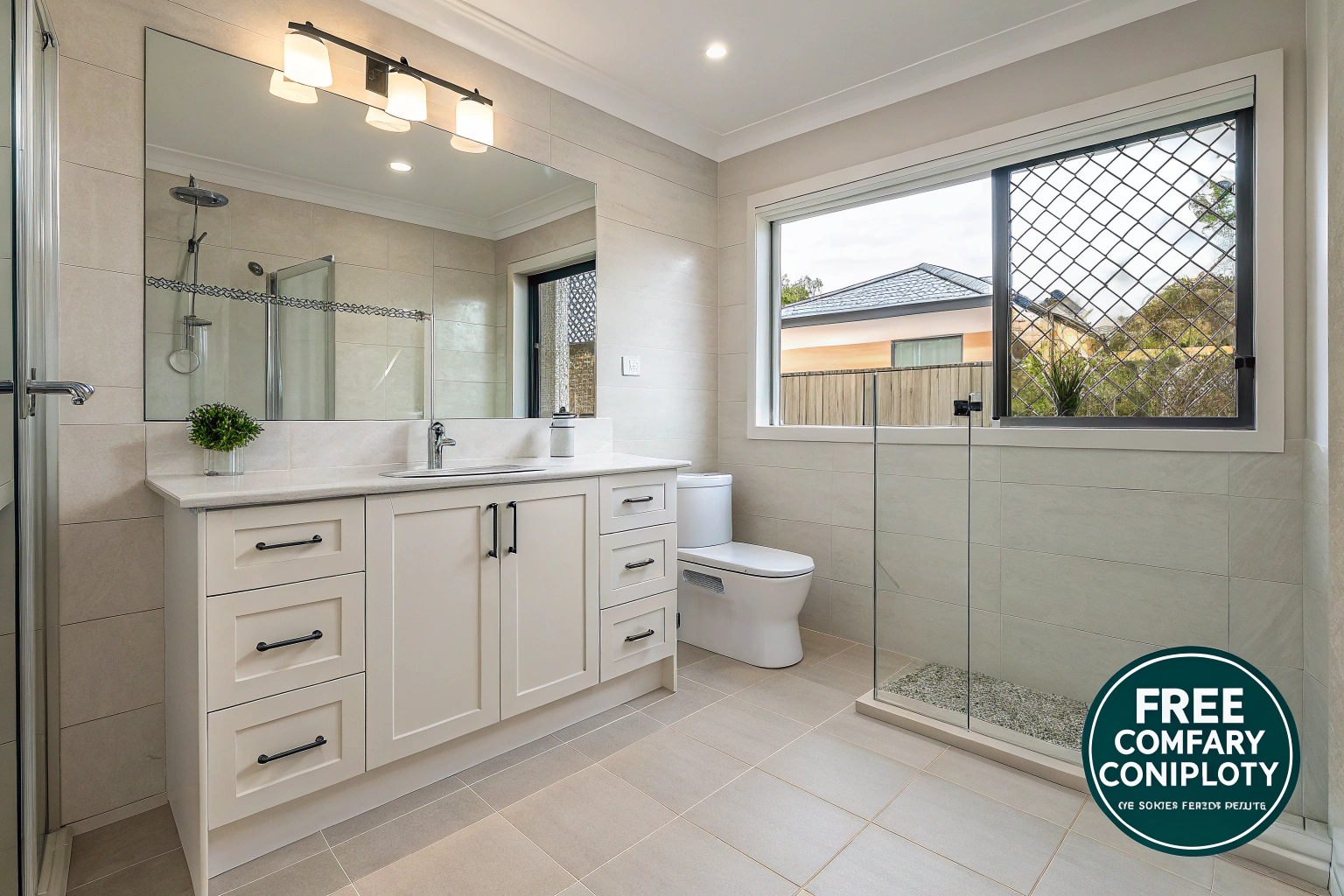 New vanity, cabinetry and fixtures installed during a Wollongong bathroom renovation