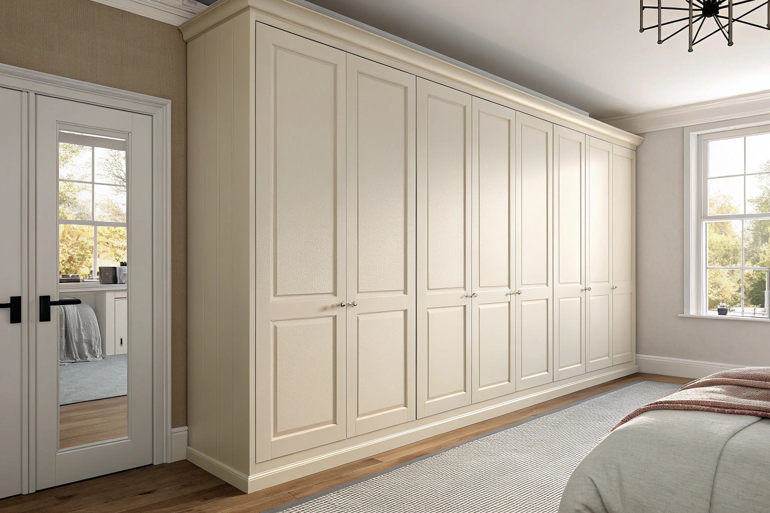 Painted MDF wardrobe cabinetry finish