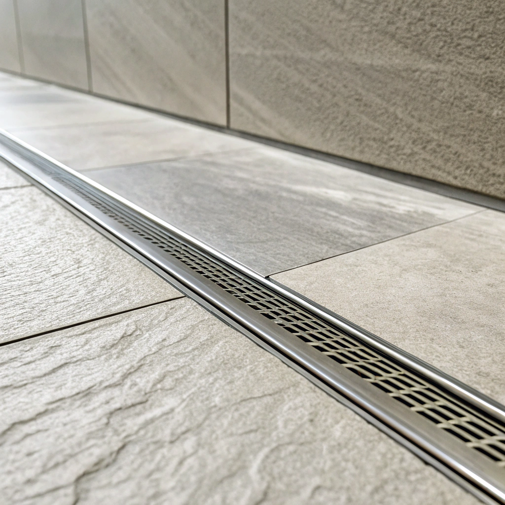 Step-free shower with linear drain in the Illawarra